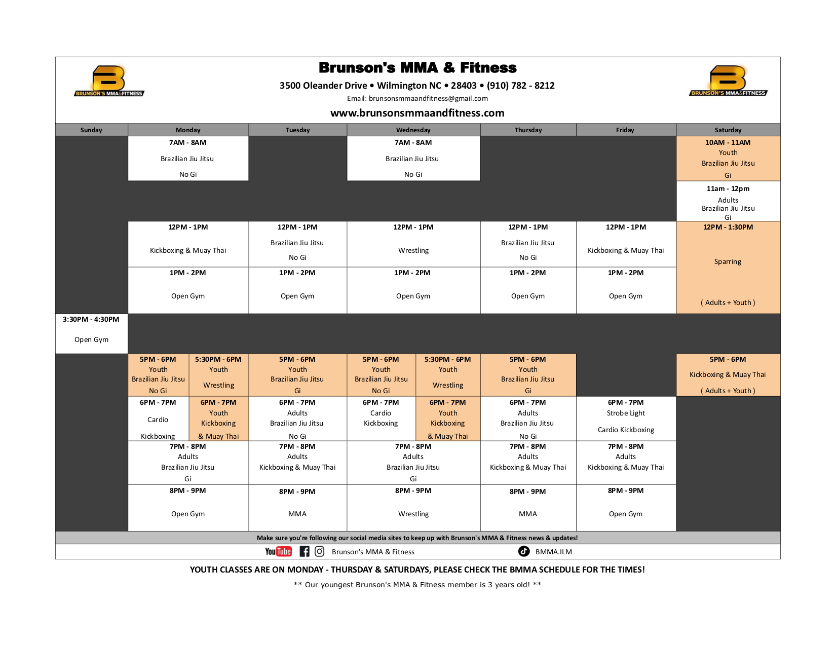 BMMA schedule